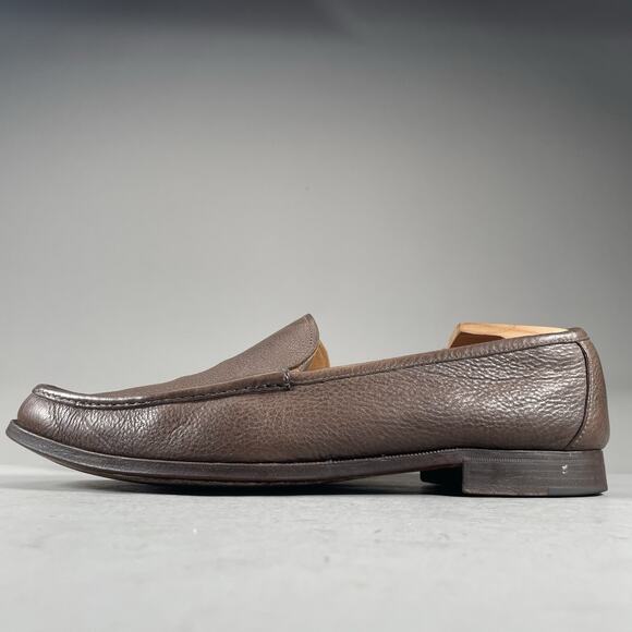 Gravati Other - Gravati Men’s Size 10.5 Brown Pebbled Leather Slip On Moc Toe Loafers Dress Shoe